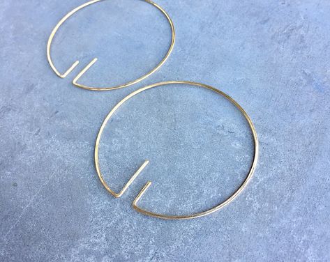 Open hoop earrings, unique hoop earrings, art deco earrings, gold hoops, gift for her, minimalist earrings, modern earrings, hammered hoops Unique Hoop Earrings, Earrings Gold Hoops, Earrings Art Deco, Gold Bar Earrings, Deco Earrings, Earrings Art, Bar Stud Earrings, Open Hoop Earrings, Beading Projects