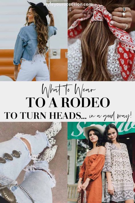 Looking for rodeo outfits? Here's exactly what to wear to a rodeo and a ton of stylish and chic western outfit ideas for women that are elevated (and not tacky!). Giddy-up! Rodeo Dress Outfit, Casual Rodeo Outfits, Chic Western Outfits, Women Western Outfits, Womens Western Outfits, Cute Rodeo Outfits, Houston Rodeo Outfit, Rodeo Attire, Stampede Outfit