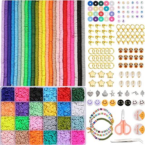 Flat Clay Beads, Smile Beads, String Letters, Pulseras Ideas, Pulseras Kandi, Diy Jewellery Making, Diy Jewelry Making Bracelets, Beads Kit, Bracelets Making