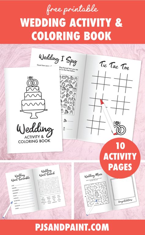 Coloring Book Activity Pages, Wedding Games Printable, Elegant Kids Table Wedding, Bridal Coloring Pages, Wedding Color Pages Free Printable, Wedding Coloring Book For Kids, Wedding Coloring Sheets Free Printable, Wedding Shower Games For Kids, Wedding Colouring Book