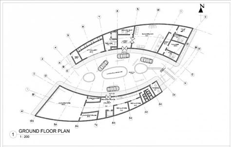 Curved Architecture Plan, Commercial Complex Architecture, Nigeria Architecture, Oval Building, Circular Floor Plan, Flowing Architecture, Curved Building, Office Building Plans, Circular Structure