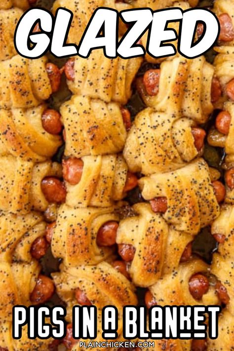 Glazed Pigs In A Blanket, Dance Snacks, Event Appetizers, Lil Smokies Recipes, Little Smokies Recipes, Smokies Recipe, Souper Bowl, Lil Smokies, Little Smokies