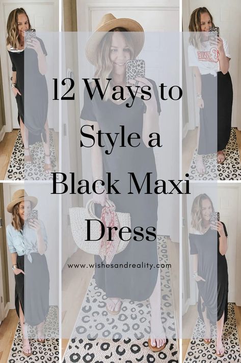 Comfortable Outfits For Summer, Black Tank Dress Outfit, Maxi Dress With Sweater, Long Summer Dress Outfits, Black Maxi Skirt Outfit, Black Maxi Dress Outfit, Maxi Dress Outfit Summer, Dress Outfit Summer, Summer Casual Outfit