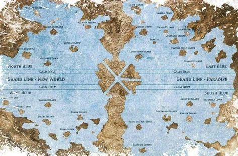 One Piece World Map, World Map Printable, One Piece Theme, رورونوا زورو, Fantasy World Map, Blue Map, One Piece Gif, Manga Japan, One Piece World