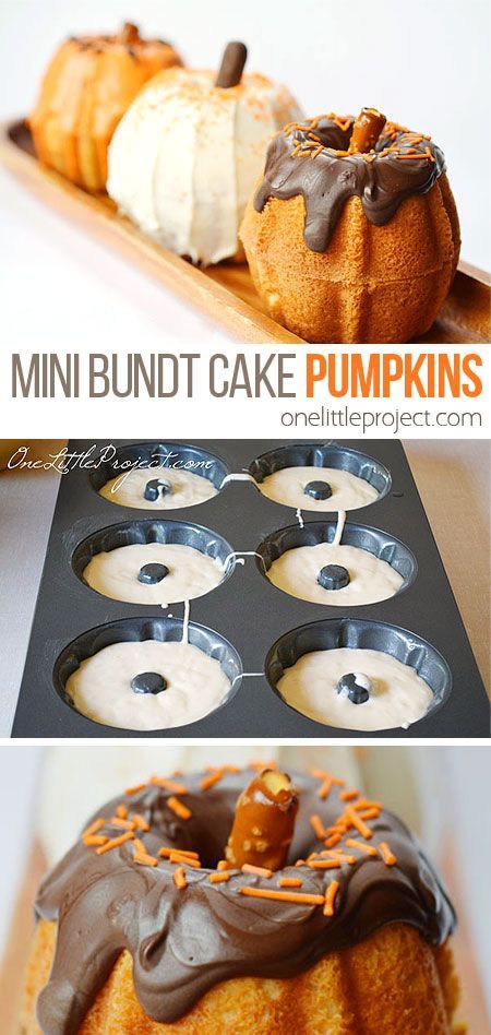 Mini Bundt Cakes Recipes, Savory Cakes, Pumpkin Bundt Cake, Mini Bundt, Thanksgiving Cakes, Mini Bundt Cakes, Thanksgiving Treats, Fall Cakes, Oreo Dessert