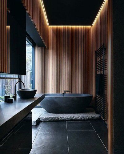 Drømme Bad, Japanese Style Bathroom, Japanese Bathroom, Japandi Interior Design, Japandi Interiors, Japandi Home, Desain Pantry, Dark Bathrooms, Japandi Design