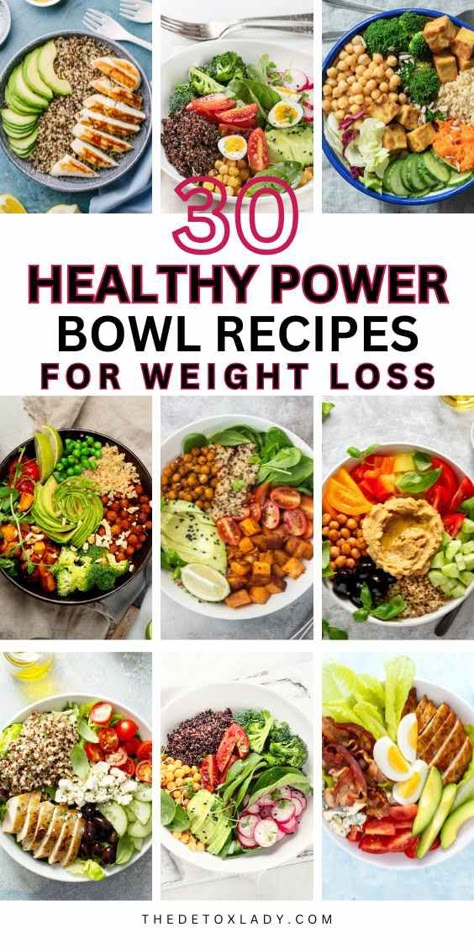 30 Healthy Power Protein Bowls For Weight Loss - The Detox Lady Power Breakfast Bowl, Protein Bowl Recipes, Power Bowl Recipe, Protein Bowl, Healthy Bowls Recipes, Protein Bowls, Power Bowl, Healthy High Protein Meals, Plant Based Diet Recipes