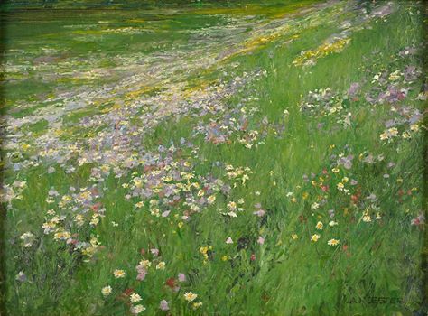 Alexander Koester - The Flowering Meadow Grass Painting, George Sand, A4 Poster, Impressionist Art, Ethereal Art, Vintage Artwork, Flower Field, Claude Monet, Vincent Van Gogh