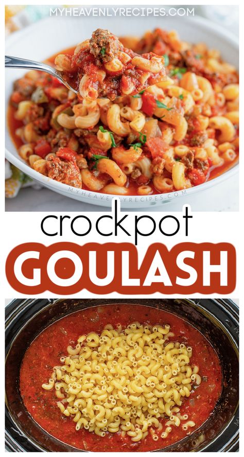 Crockpot Pasta Dump Recipes, Slower Cooker Hamburger Recipes, Crock Pot Goulash Slow Cooker, Easy Crockpot Goulash, Goulash In Crockpot Recipe, Easy Goulash Recipes Slow Cooker, Slow Cooker Quick Meals, American Chop Suey Crockpot, Crockpot Recipes With Elbow Noodles