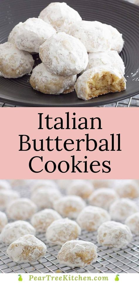 Italian Snowball Cookies Recipe, Italian Butter Ball Cookies, Powdered Sugar Cookies Christmas, Wedding Cookies Recipe Easy, Wedding Cakes Cookies, Christmas Cookies Powdered Sugar, Powder Sugar Cookies Recipe, Butterball Cookies Italian, Best Wedding Cookies Recipe