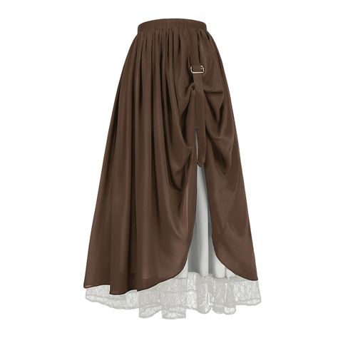 PRICES MAY VARY. Include:one Victorian Renaissance skirt; The fabric is lightweight, breathable and comfy. Style: Renaissance Skirt, Victorian Skirts, Pirate Skirt, Maxi Skirts, Tiered Skirt. Design: This renaissance skirts is ankle length, with elastic waistband to adjust. Pleated detail at front and swing hem makes it flowy and cozy. In addition, the skirt has two layers, which you can adjust according to your own needs with the strap on the skirt, with different clothes, a skirt to wear diffe Fantasy Skirt Pattern, Vintage Long Skirts, Wench Skirt, Camouflage Skirts, Hobo Skirt, Rectangle Skirt, Victorian Skirts, Skirts Tiered, Can Can Skirt