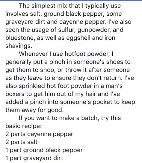 Hotfoot Powder Spell, Hotfoot Powder, Hoodoo Communication Spell, Look Me Over Oil Recipe Hoodoo, Call Me Spell Hoodoo, Love Powder Hoodoo, Tell The Truth Spell Hoodoo, Hoodoo Rootwork, White Witchcraft