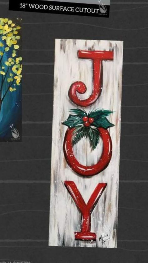 Christmas Painted Wooden Boards, Porch Signs Christmas Diy, Painted Wood Christmas Signs Diy, Painted Wood Christmas Signs, Christmas Painted Wood Signs, Wood Board Painting Ideas Christmas, Painted Christmas Porch Signs, Christmas Painted Boards, Christmas Painting Ideas On Wood