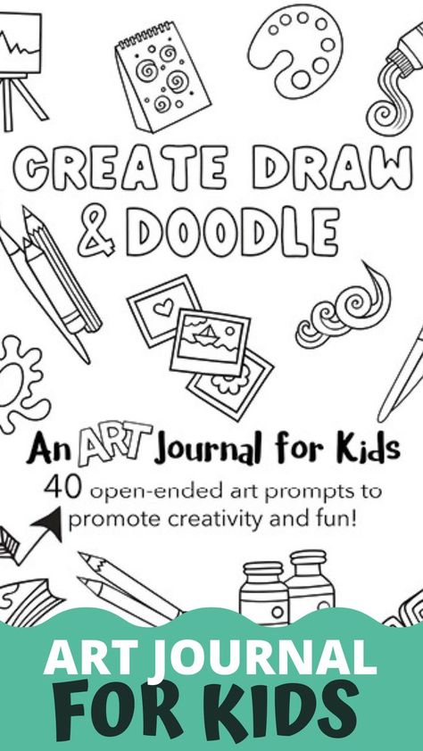 Elementary Sketchbook Ideas, Art Journal Templates, Doodle Journal Prompts, Fun Journal Prompts For Kids, Creative Pages Ideas, Kids Drawing Prompts, Art Prompts For Kids, Middle School Sketchbook Prompts, Journal Art Doodles