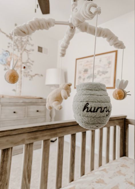 Simple Disney Nursery Ideas, Disney Twin Nursery, Winnie The Pooh Boho Nursery, Honey Bear Nursery, Antique Winnie The Pooh Nursery, Nursery Ideas Winnie The Pooh Gender Neutral, Aesthetic Winnie The Pooh Nursery, Whitney The Pooh Nursery, Nursery Ideas Pooh Bear