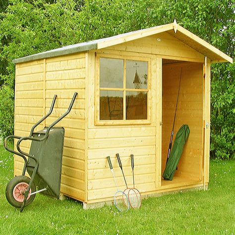 Put a shelf under the window to use for overwintering pots and olive trees Tongue And Groove Cladding, Wooden Shed, Shiplap Cladding, Apex Roof, Shed Base, Sheds For Sale, Plastic Sheds, Wooden Sheds, Wood Shed