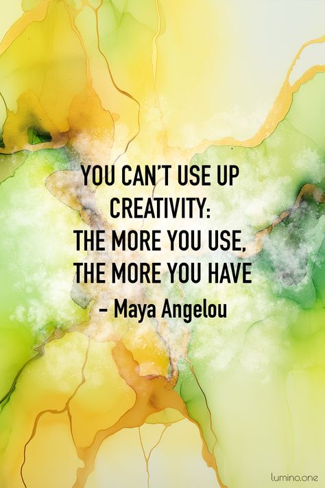 Keep creating; keep growing. Maya Angelou's wisdom assures us our creativity will only expand. Let your art flourish and explore more inspirational quotes on art and creativity on our blog. Best Art Quotes, Quotes About Creating Art, Creative Quotes Inspirational, Create Quotes Creativity, Quotes About Colour, Art Therapy Quotes, Embroidery Phrases, Quotes About Art Creativity, Art Inspiration Quotes