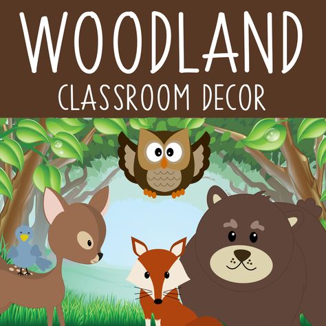 Woodland animal theme - Classroom Decor by ARTrageous Fun on Teachers Pay Teachers Woodland Forest Classroom Theme, Woodland Animal Bulletin Board Ideas, Woodland Classroom Theme Bulletin Boards, Woodland Preschool Classroom, Forest Theme Classroom Decorations, Woodland Themed Classroom, Woodland Bulletin Board Ideas, Woodland Animals Bulletin Board, Forest Classroom Theme