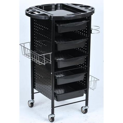 Black color hairdressing hair salon trolley hair trolley for sale Hair Trolley, Makeup Storage Cart, Storage Cart With Drawers, Makeup Cart, Hairdressing Trolley, Hairdressing Equipment, Salon Cart, Hair Room, Manicure Tables