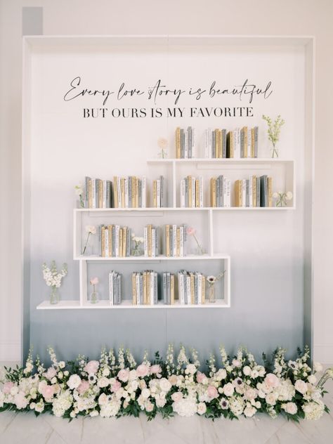 Wedding Seating Display Ideas, Bookshelf Wedding Decor, Seating Chart Creative, Book Wall Seating Chart, Story Book Seating Chart, Diy Classic Wedding Decor, Wedding Seating Chart Using Books, Diy Table Chart Wedding, Wedding Seating Chart Bookshelf