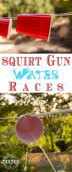 Squirt Gun Races Obstacle Course - TGIF - This Grandma is Fun Outdoor Games To Play, Water Balloon Games, Outdoor Water Games, Summer Outdoor Games, Carnival Games For Kids, Geek House, Group Games For Kids, Indoor Birthday, Outdoor Party Games