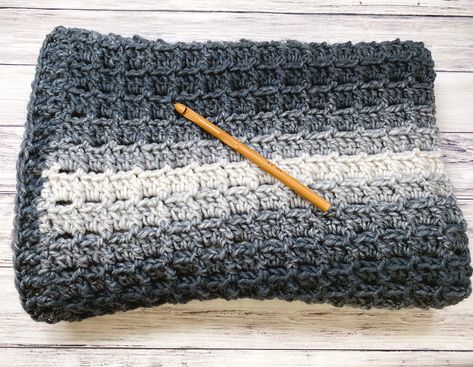 Crochet Block Stitch Baby Blanket (Free Pattern) Crochet Pattern Bulky Yarn, Bulky Yarn Blanket, Crochet Block Stitch, Chunky Baby Blanket, Baby Crib Blanket, Block Stitch, Handmade Baby Gift, Chunky Baby, Yarn Blanket