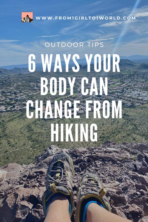 Hiking is a calorie-burning workout that comes with a lot of benefits that can positively impact your body, mind, and soul. Find out what those things are that can change your body from this energetic outdoor recreational activity. | "6 Ways Your Body Can Change From Hiking" on From One Girl to One World (www.from1girlto1world.com) Benefits Of Hiking, Hiking Workout Training, Outdoor Blog, Hiking Fitness, Physical Inactivity, Calorie Burning Workouts, Hiking Outfits, Hiking Training, Hiking Workout