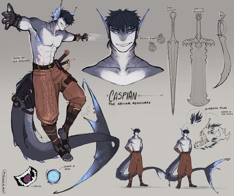 Dnd Characters Character Concept Art, Tending Wounds Reference, Dragon Boy Character Design, Monster Character Design Male, Triton Character Design, League Of Legends Oc, Cool Character Design Male, Monster Oc Male, Dnd Characters Art