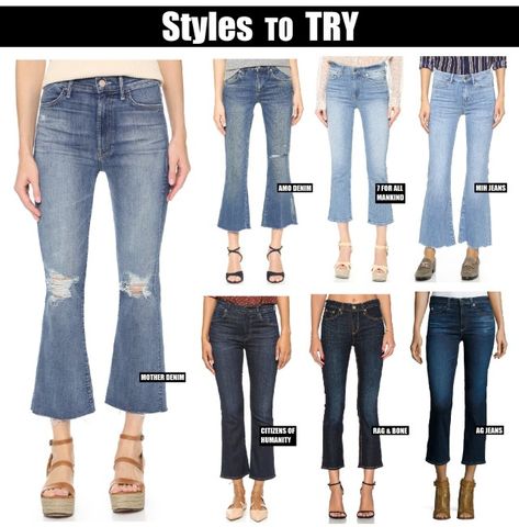 Styles to Try 1 Crop Flair Jeans Outfit, Crop Flare Jeans Outfit, Flare Crop Jeans Outfit, Cropped Flare Jeans Outfit, Flair Jeans Outfit, Flare Outfit, Cropped Pants Outfit, Cropped Jeans Outfit, Cropped Outfits