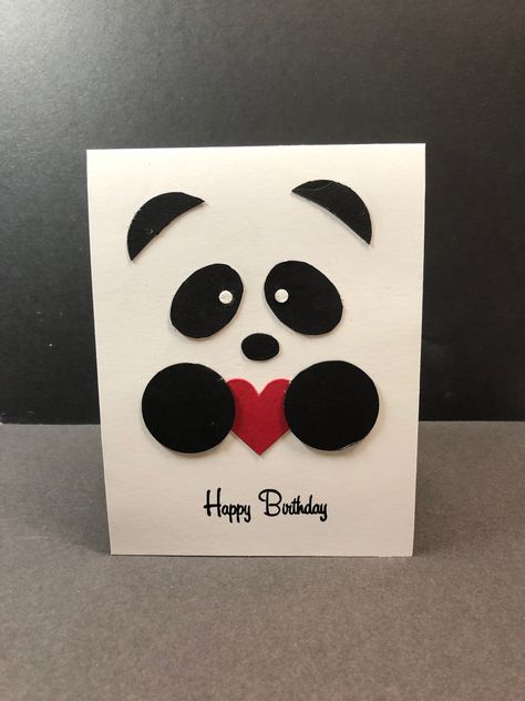 Panda Card Ideas, Panda Birthday Cards Handmade, Panda Gifts Diy, Panda Cards Handmade, Birthday Card Husband Handmade, Unique Best Friend Birthday Gift Ideas Handmade, Diy Birthday Cards For Friends Creative Handmade Gifts, Husband Birthday Card Handmade, Handmade Gifts For Friends Birthday