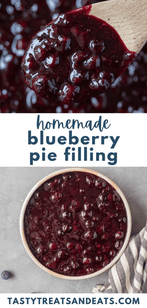 This Homemade Blueberry Pie Filling Recipe is so easy to make! Learn how to make fresh blueberry pie filling in no time. Easy & delicious! Blueberry Pie Filling Recipes, Low Carb Blueberry, Easy Blueberry Pie, Fresh Blueberry Pie, Homemade Blueberry Pie, Homemade Cherry Pies, Canned Blueberries, Pie Filling Recipes, Blueberry Pie Filling