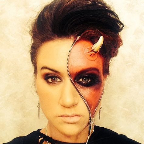 Zipper Makeup Looks Guaranteed to Freak Everyone Out This Halloween Zipper Halloween Makeup, Zipper Face Halloween, Zipper Face Makeup, Meme Costume, Zipper Face, Zipper Makeup, Creepy Halloween Makeup, Make Up Halloween, Cute Halloween Makeup