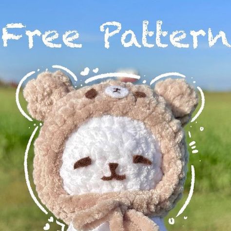 Amigurumi Bear With Hat, Cute Easy Free Crochet Patterns, Cat Plushie Pattern Free, Doll Hat Crochet, Crochet Bear Hat Pattern Free, Bear Hat Crochet Pattern Free, Crochet Cat Plush Free Pattern, Cute Thank You Notes, Cute Crochet Hat Patterns Free