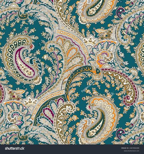 Abstract Allover Seamless Background Pattern Stock Illustration 2467694289 | Shutterstock Paisley Background, Abstract Paisley, Paisley Print Design, Floral Pattern Wallpaper, Fabric Print Design, Ajrakh Prints, Paisley Art, Print Ideas, Flower Art Images