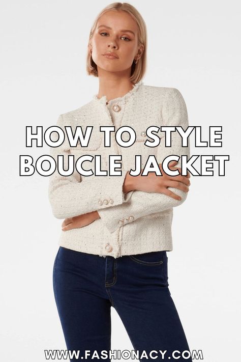 How to Style Boucle Jacket Cropped Boucle Jacket Outfit, Button Jacket Outfit, Grooming Tips For Women, Boucle Jacket Outfit, Outfit Ideas Trendy, Outfit Ideas For Fall, Trendy Outfit Ideas, Grooming Tips, Boucle Jacket