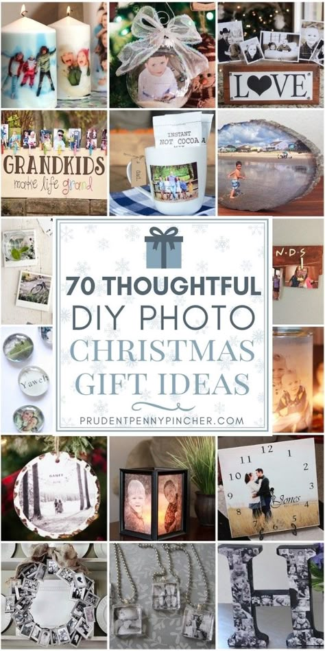 70 Thoughtful DIY Photo Christmas Gifts #Christmas #ChristmasGifts #DIY #DIYGifts Christmas Diy Gift Ideas, Photo Christmas Gifts, Photo Crafts, Diy Christmas Gifts For Family, Photo Gift Ideas, Wine Bottle Diy Crafts, Creative Diy Gifts, Diy Holiday Gifts, Cadeau Photo