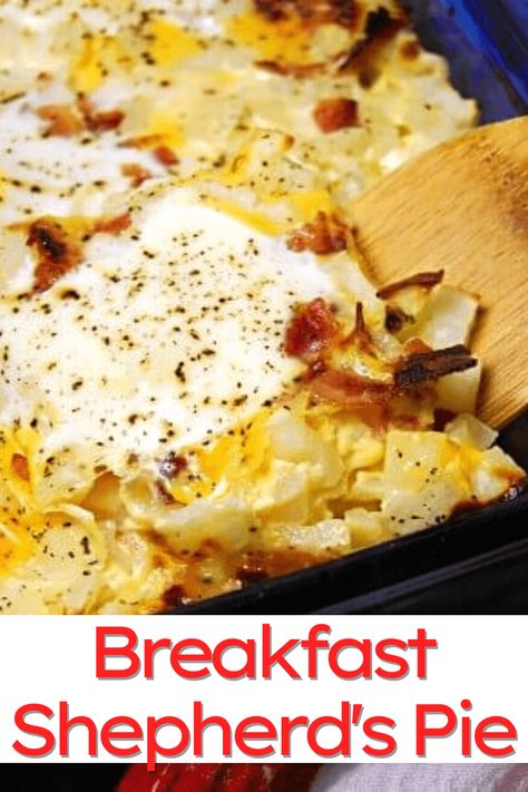 Breakfast Shepherd's Pie, Eggs Bread Breakfast, Leftover Chicken Breakfast Recipes, Breakfast For Supper Ideas Dinners, Breakfast Pot Pie Recipe, Breakfast With Hamburger Meat, Leftover Cornbread Recipes Breakfast, Simply Potatoes Recipes Breakfast, Breakfast Meat Recipes