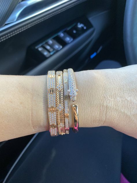 Cartier Bracelet Panther, Cartier Bangle Stack, Cartier Panthere Bracelet, Cartier Bracelet Diamond, Cartier Stacked Bracelets, Cartier Panther Bracelet, Cartier Love Bracelet Stack, Cartier Bracelet Stack, Cartier Stack