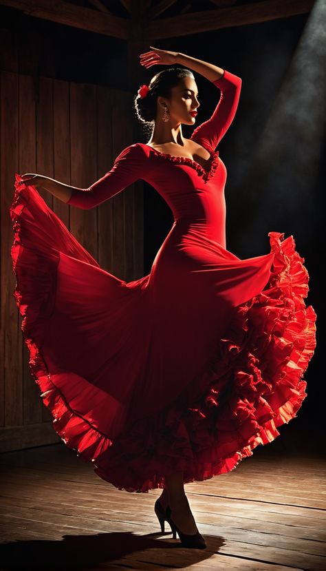 Spain Culture Traditional Dresses Flamenco Dancers, Red Flamenco Dress, Spanish Flamenco Dress, Dancer Photography Poses, Salsa Poses, Flamenco Photography, Flamenco Dancers Photography, Spain Traditional Dress, Flamenco Dancer Costume