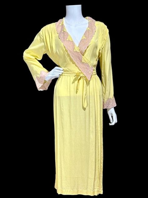 Vintage Dress Closet - Vintage Gowns, Vintage Dresses for sale online Yellow Silk Dress, Silk Yellow Dress, Vintage Dresses For Sale, Gowns Vintage, 1920s Vintage, Dress Closet, Yellow Silk, Vintage Gowns, Lounge Dress