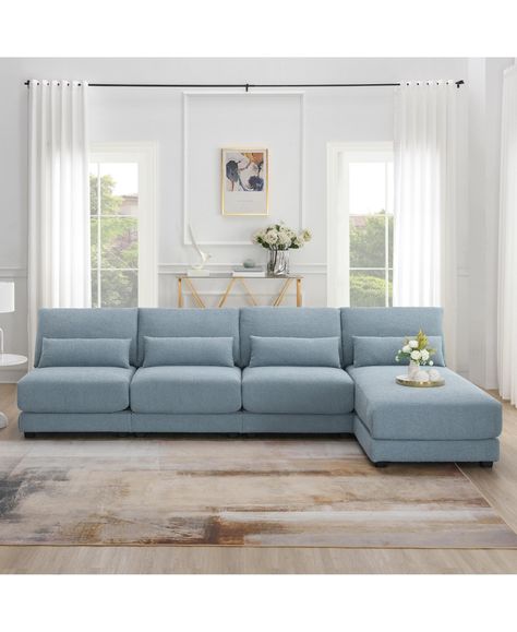 in stock Light Blue Couch, Sky Blue Sofa, Light Blue Couches, Light Blue Sofa, Blue Couch, Blue Couches, Blue Sofa, L Shape, Sectional Sofa