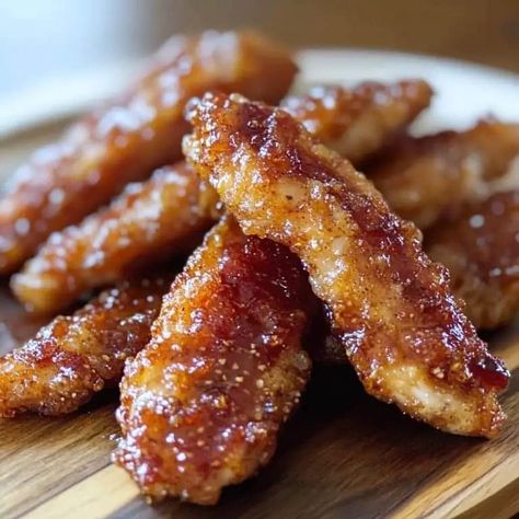 Bacon Brown Sugar Chicken Tenders - Recipecs Bacon Wrapped Chicken Tenders With Brown Sugar, Brown Sugar Bacon Chicken Tenders, Brown Sugar Chicken Tenders, Bacon Brown Sugar Chicken Tenders, Bacon Brown Sugar Chicken, Deli Recipes, Tender Recipes, True Farmhouse, Savoury Treats