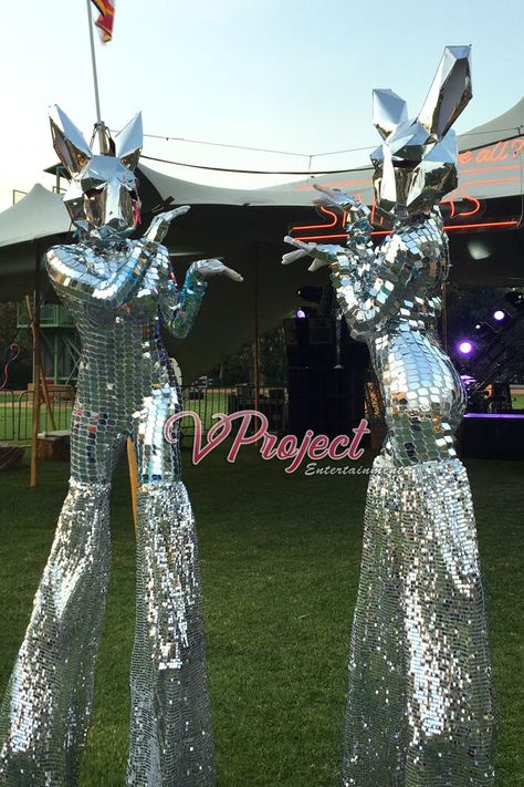 Mirror Bunny Stilt walker - VProject Entertainment Greece Stilt Walkers Wedding, Galactic Party Outfit, Stilts Costume, Event Entertainment Ideas, Corporative Events, Unique Event Ideas, Corporate Event Ideas, Stilt Costume, Stilt Walker