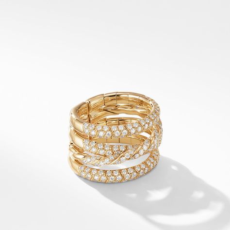 David Yurman Ring, Diamond Cocktail Rings, Diamonds And Gold, Earrings Collection, David Yurman, Cocktail Rings, Womens Jewelry Rings, Pave Diamonds, Ring Designs