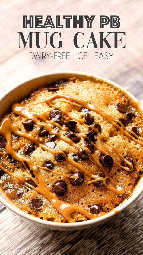 Healthy Peanut Butter Mug Cake Mug Cake Microwave Peanut Butter, Peanut Butter Chocolate Chip Mug Cake, Low Calorie Mug Recipes, Peanut Butter Protein Mug Cake, Healthy Pumpkin Mug Cake, Protein Mug Cake Recipe Microwave, Healthy Protein Mug Cake, Pb Fit Dessert Recipes, Single Serving Healthy Dessert