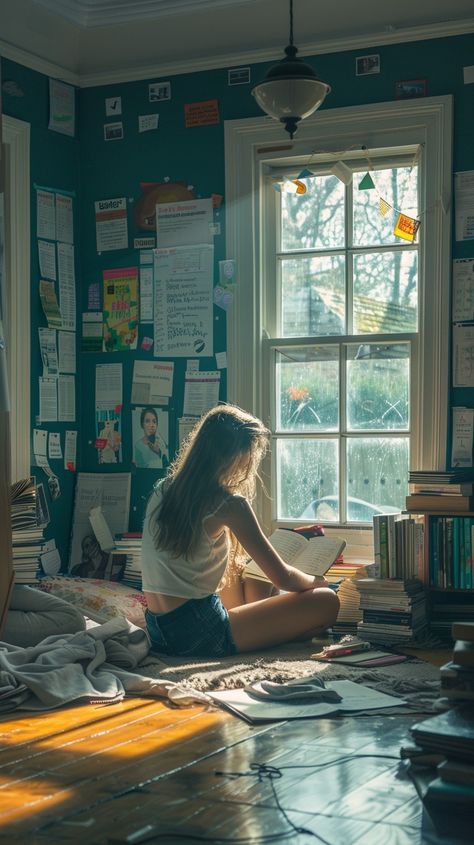 #Cozy #Reading Nook: A peaceful moment captured as a young #woman enjoys #reading by natural #window light in a quaint room. #reading #woman #sunlight #cozy #books #aiart #aiphoto #stockcake ⬇️ Download and 📝 Prompt 👉 https://stockcake.com/i/cozy-reading-nook_619010_1155255 Reading Book By Window, Woman Reading Photography, Cozy Study Corner, Hobbit Illustration, Cozy Poses, Reading In The Sun, Read In Bed, Reading Bedroom, Woman Reading Book