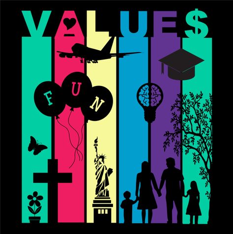 Do you know the value of values? Value Of Life Painting, Values Education Design, Values Drawing, Folder Design Ideas School, Values Poster, Dream Walking, Moon Capricorn, Value Drawing, Definition Of Life