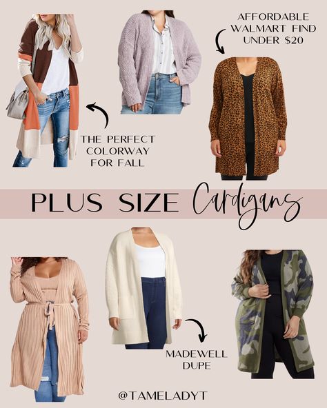 Cardigans are a must have piece for fall! I’m sharing some of my favorite plus size cardigan to spice up your outfits this fall. You don’t have to spend a ton of money on them either! I have some affordable cardigans that I have loved and worn for years that are still in great shape. Click here to read more! | www.tamelad.com #plussizecardigans #affordablecardigans #cardigansforwomen Plus Size Cardigan Outfit, Plus Size Fall Outfits Big Stomach, Cardigan Outfit Plus Size, Chubby Style, Outfits For Petite, Best Cardigans, Women's Plus Size Jeans, Plus Size Cardigan, Plus Size Baddie Outfits