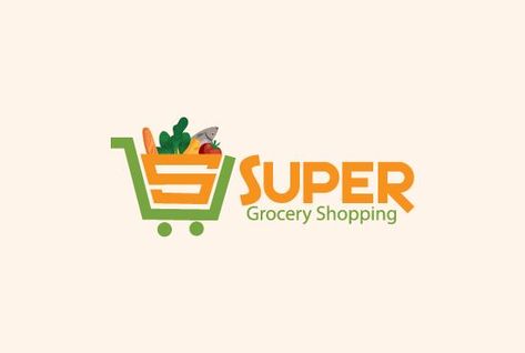 Food Market Logo Design, Logo For Supermarket, Supermarket Logo Design Ideas, Super Market Design, Super Market Logo, Food Store Logo, Fruit Shop Logo, Supermarket Branding, Grocery Store Logo