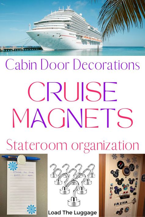 Cruise magnets are the perfect thing to add to your cruise packing list.  Magnets can be used to organize your cabin.  Personalized cruise magnets are a fun way to decorate your cruise cabin door (stateroom). Royal Carribean Door Decorations, Cruise Door Decorations Carnival Ideas, Alaskan Cruise Door Decorations Ideas, Cruise Ship Door Decorations, Cruise Ship Door Decor, Graduation Cruise Door Decorations, Alaska Cruise Door Decorations Ideas, Cruise Door Decorations Royal Caribbean, Cruise Cabin Door Decorations Ideas Anniversary